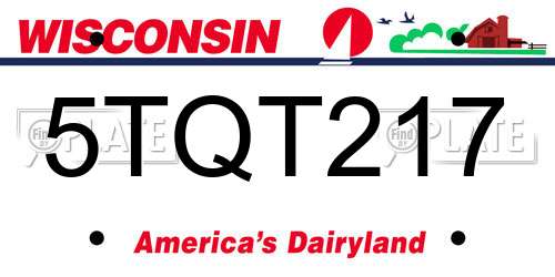 5TQT217 Wisconsin License Plate