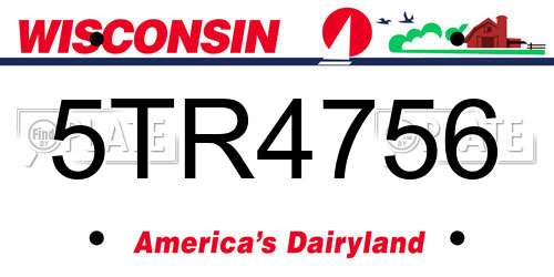 5TR4756 Wisconsin License Plate