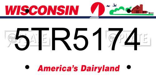 5TR5174 Wisconsin License Plate