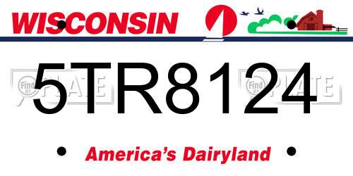 5TR8124 Wisconsin License Plate