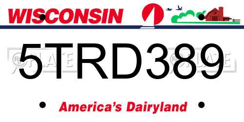 5TRD389 Wisconsin License Plate