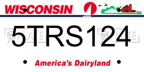 5TRS124 Wisconsin License Plate