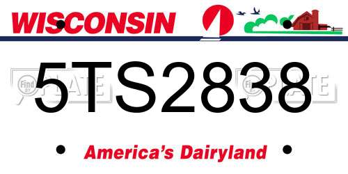 5TS2838 Wisconsin License Plate