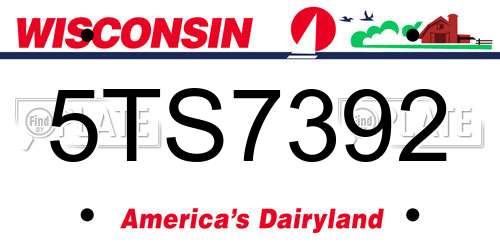 5TS7392 Wisconsin License Plate