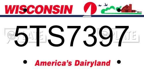5TS7397 Wisconsin License Plate