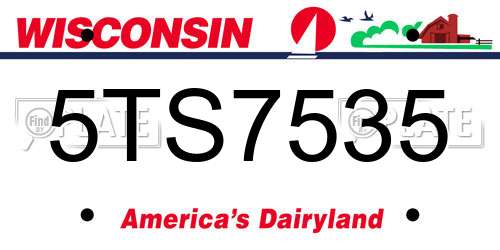 5TS7535 Wisconsin License Plate