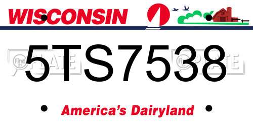 5TS7538 Wisconsin License Plate
