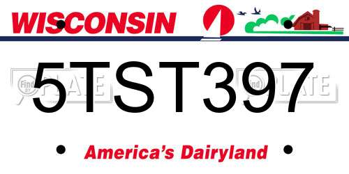5TST397 Wisconsin License Plate