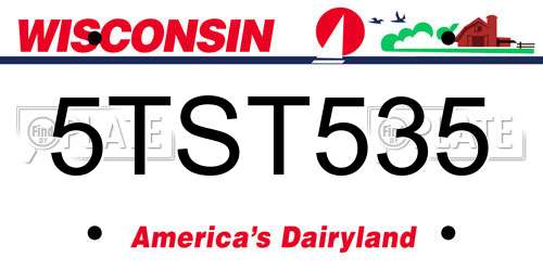 5TST535 Wisconsin License Plate