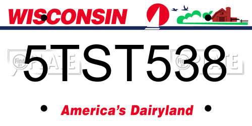 5TST538 Wisconsin License Plate