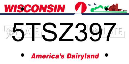 5TSZ397 Wisconsin License Plate