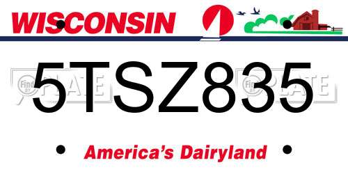 5TSZ835 Wisconsin License Plate