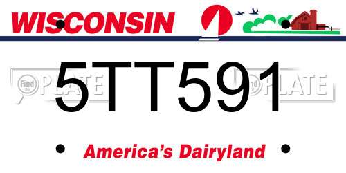 5TT591 Wisconsin License Plate