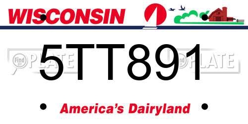 5TT891 Wisconsin License Plate
