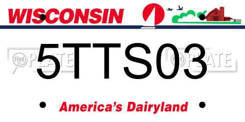5TTS03 Wisconsin License Plate