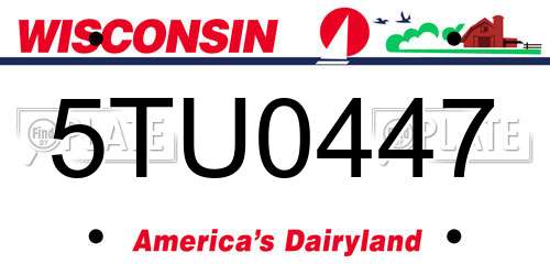 5TU0447 Wisconsin License Plate