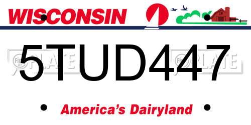 5TUD447 Wisconsin License Plate