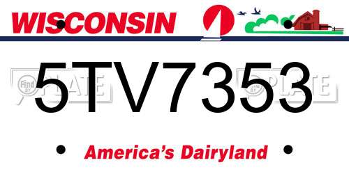 5TV7353 Wisconsin License Plate