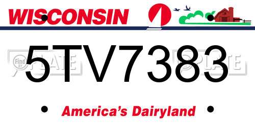 5TV7383 Wisconsin License Plate