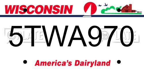 5TWA970 Wisconsin License Plate