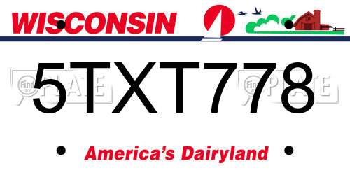 5TXT778 Wisconsin License Plate
