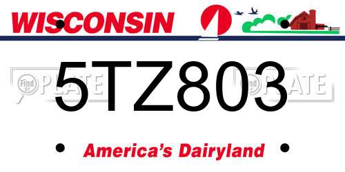 5TZ803 Wisconsin License Plate