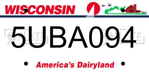 5UBA094 Wisconsin License Plate