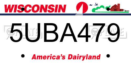 5UBA479 Wisconsin License Plate