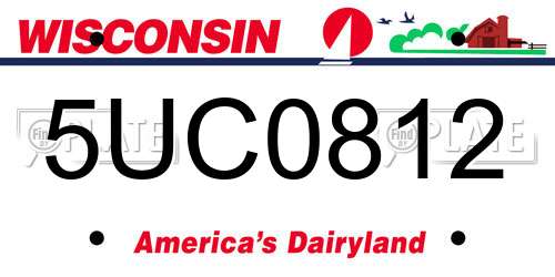 5UC0812 Wisconsin License Plate