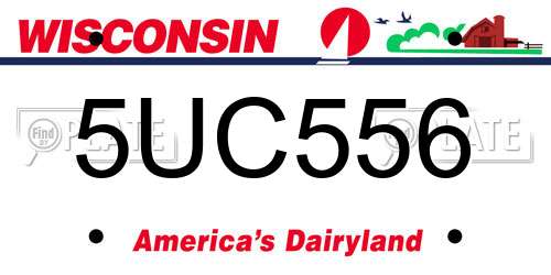 5UC556 Wisconsin License Plate