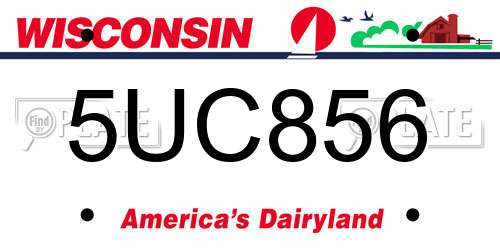 5UC856 Wisconsin License Plate