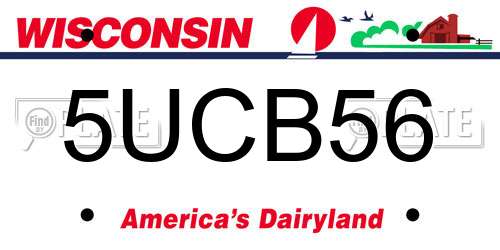 5UCB56 Wisconsin License Plate