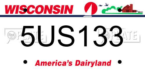 5US133 Wisconsin License Plate