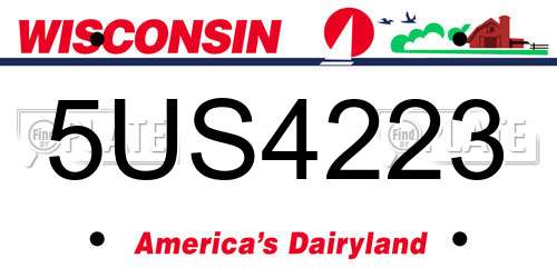 5US4223 Wisconsin License Plate