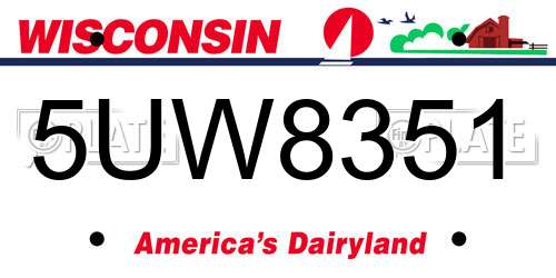 5UW8351 Wisconsin License Plate