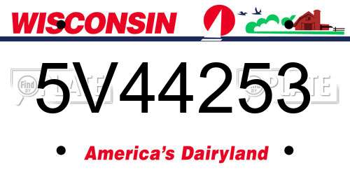 5V44253 Wisconsin License Plate