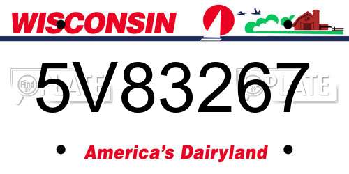 5V83267 Wisconsin License Plate