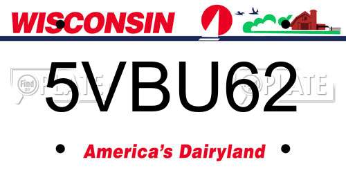 5VBU62 Wisconsin License Plate