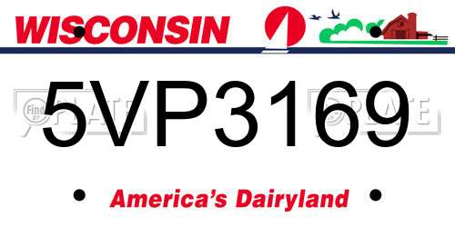 5VP3169 Wisconsin License Plate