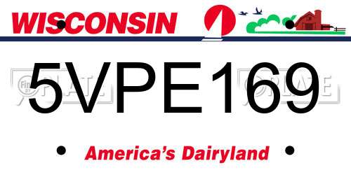 5VPE169 Wisconsin License Plate
