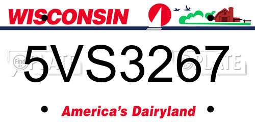 5VS3267 Wisconsin License Plate