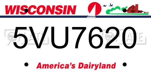 5VU7620 Wisconsin License Plate