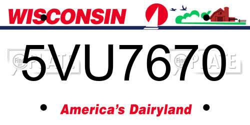 5VU7670 Wisconsin License Plate