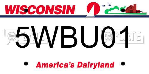 5WBU01 Wisconsin License Plate