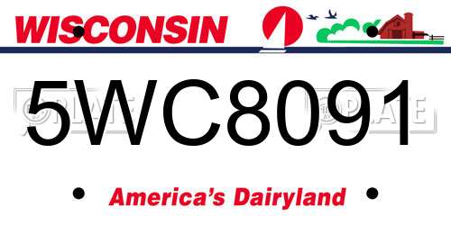 5WC8091 Wisconsin License Plate