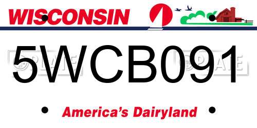5WCB091 Wisconsin License Plate