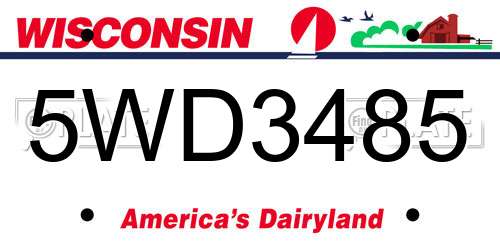5WD3485 Wisconsin License Plate