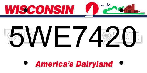 5WE7420 Wisconsin License Plate