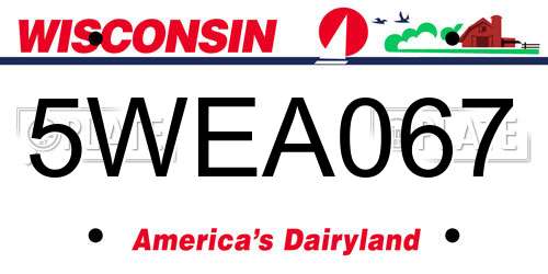 5WEA067 Wisconsin License Plate