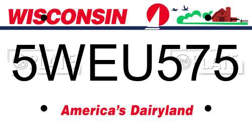 5WEU575 Wisconsin License Plate